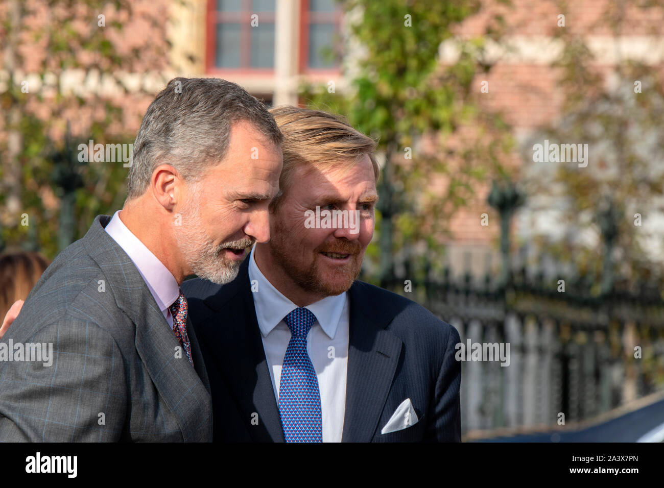 King Willem Alexander And King Felipe Saying Goodby After At The Rijksmuseum For The Rembrandt And Velázquez Exhibition At Amsterdam The Netherlands 2 Stock Photo
