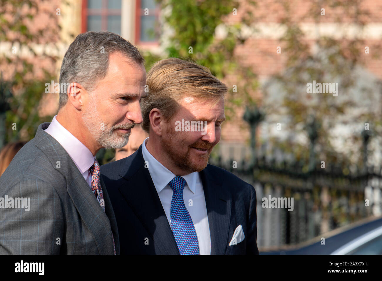 King Willem Alexander And King Felipe Saying Goodby After At The Rijksmuseum For The Rembrandt And Velázquez Exhibition At Amsterdam The Netherlands 2 Stock Photo