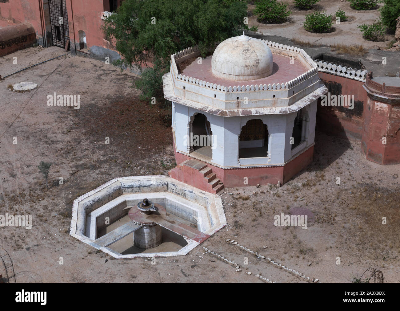 Junagarh fort dry fountain, Rajasthan, Bikaner, India Stock Photo