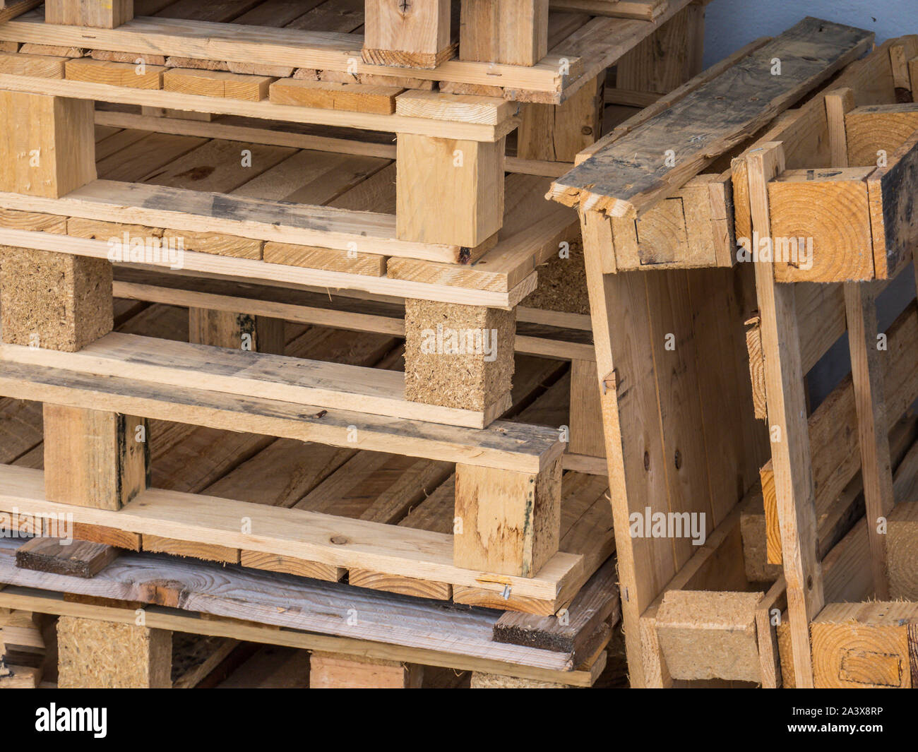 Wooden pallets in logistics Stock Photo Alamy
