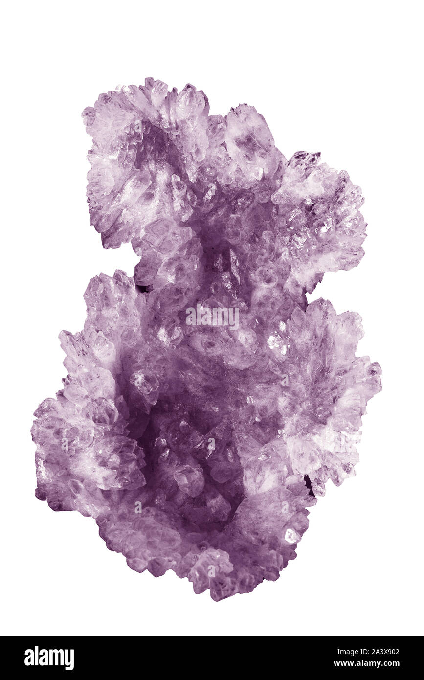 raw Amethyst isolated in white Stock Photo