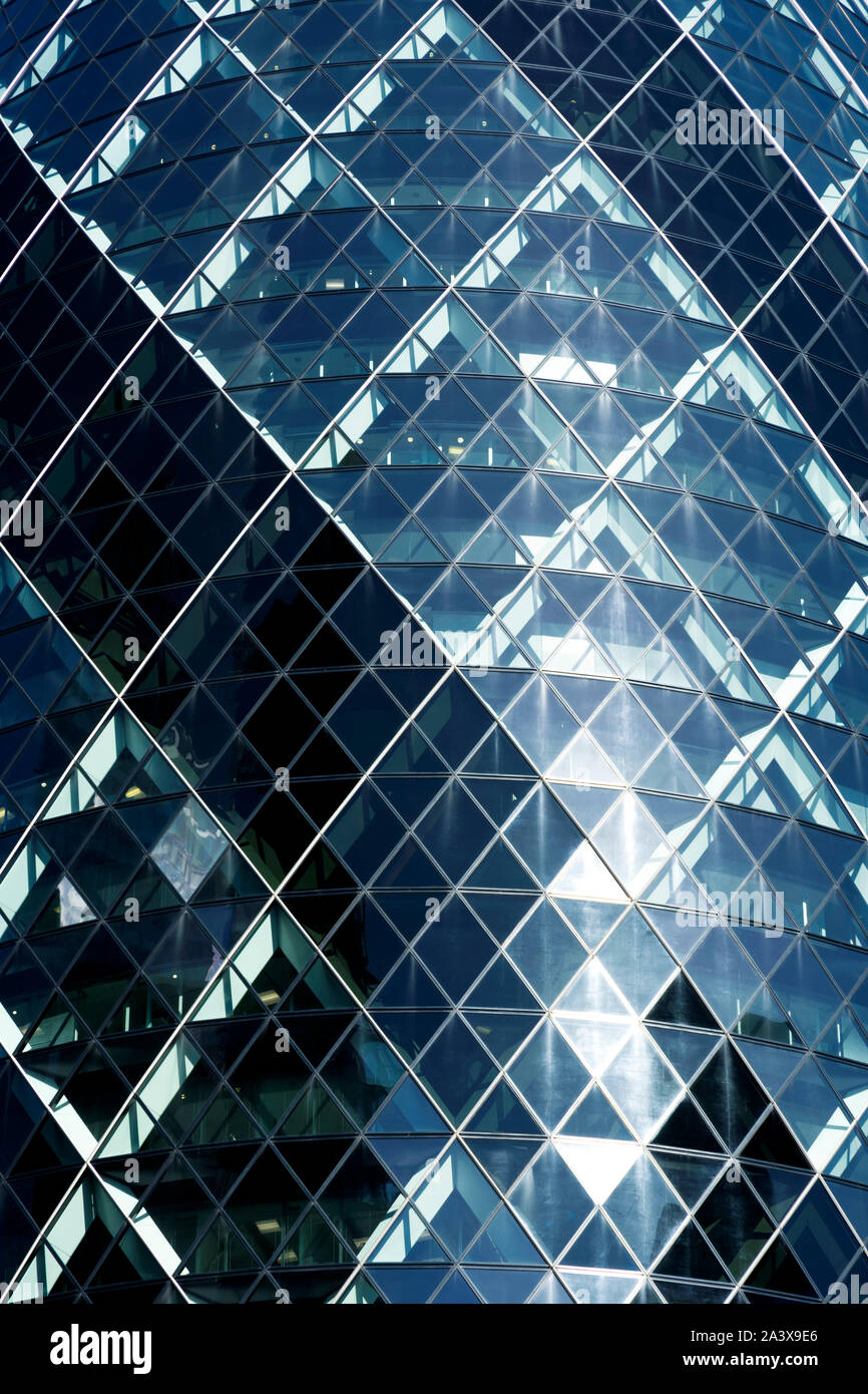 Detail of St. Mary Axe in London ( UK ) Stock Photo