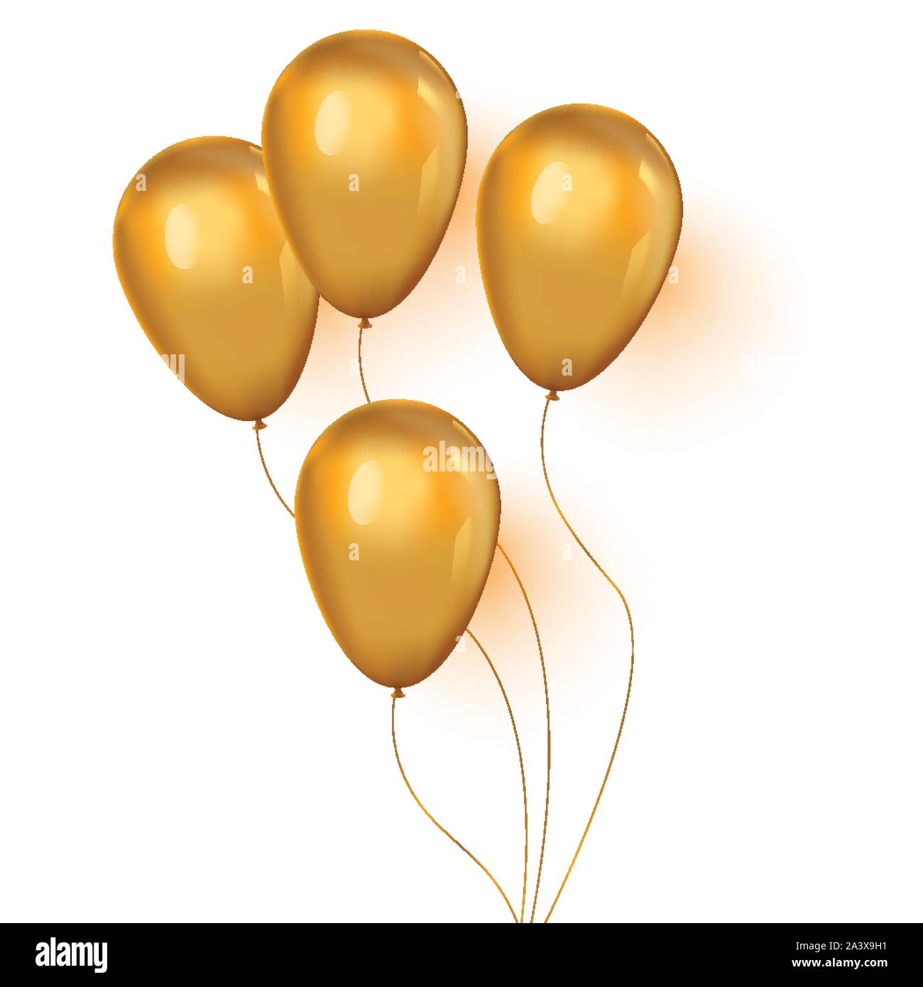 Set of shiny golden balloons for your design Stock Vector Image & Art -  Alamy