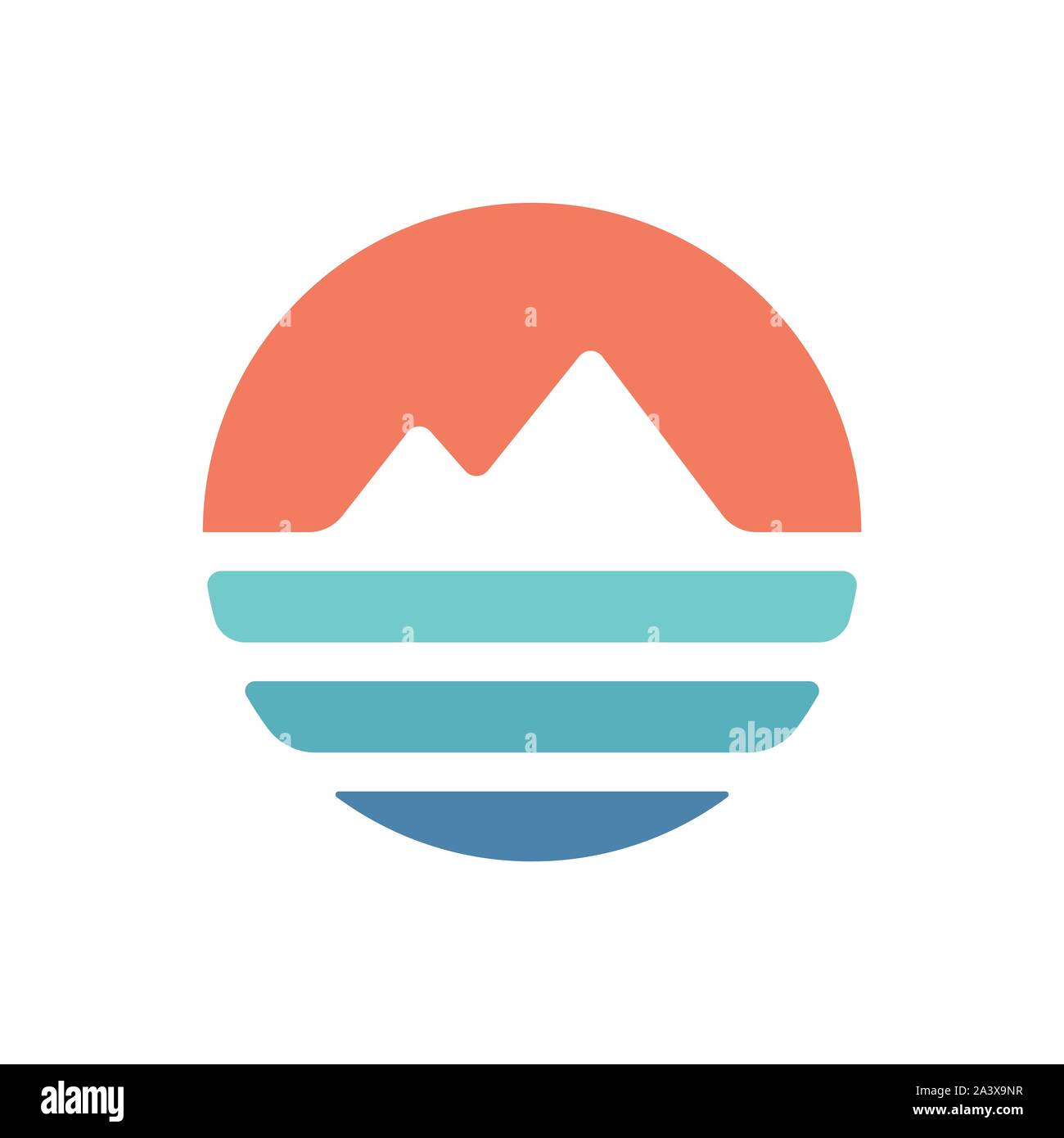 High Mountain icon Logo Business Template Vector. River logo - Vector Stock Vector