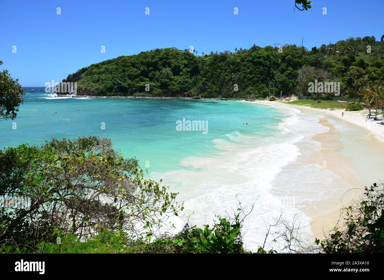 The view of the beach and sea - crystal clear waters of tropical island Stock Photo