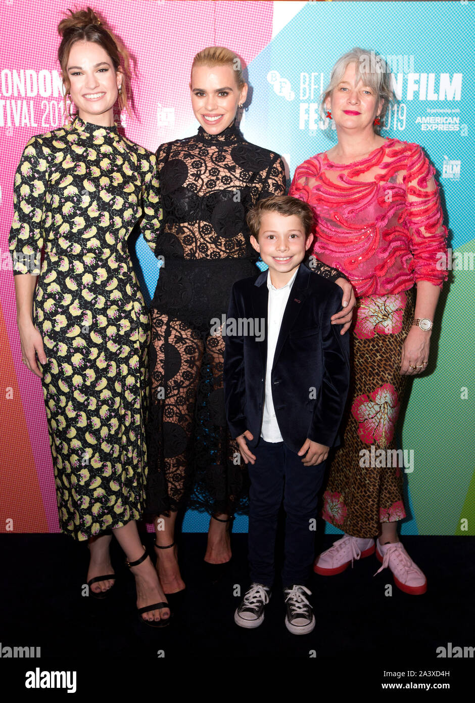 Lily James, Billie Piper, Toby Woolf and Kerry Fox (left-right