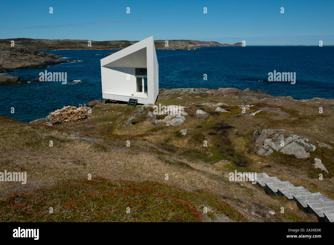 Squish Studio, Tilting, Fogo Island, writers retreat on the coast, Newfoundland Stock Photo