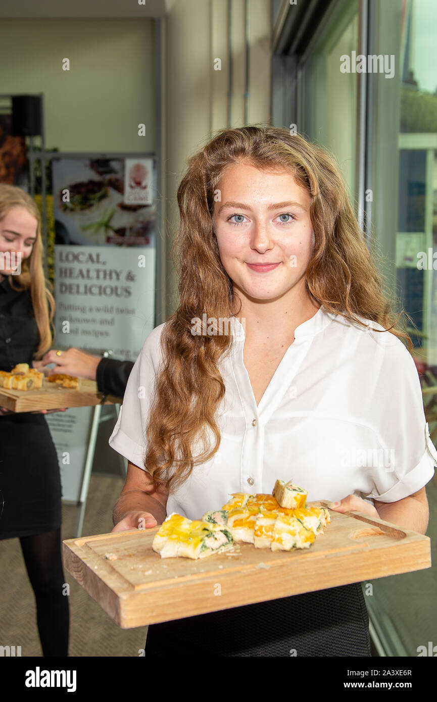 Autumn Racing Weekend & Ascot Beer Festival, Ascot Racecourse, Ascot, Berkshire, UK. 5th October, 2019. Students from Reading College take part in the Ascot Sausage Roll Competition. Credit: Maureen McLean/Alamy Stock Photo