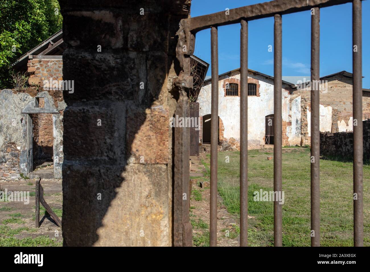 RUINS OF THE FORMER PENAL COLONY ON ILE ROYALE, SALVATION'S ISLANDS, KOUROU, FRENCH GUIANA, OVERSEAS DEPARTMENT, SOUTH AMERICA, FRANCE Stock Photo