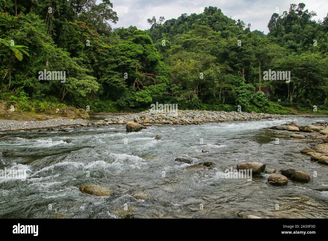 Bahorok River near Bukit Lawang village in North Sumatra, Indonesia. Stock Photo