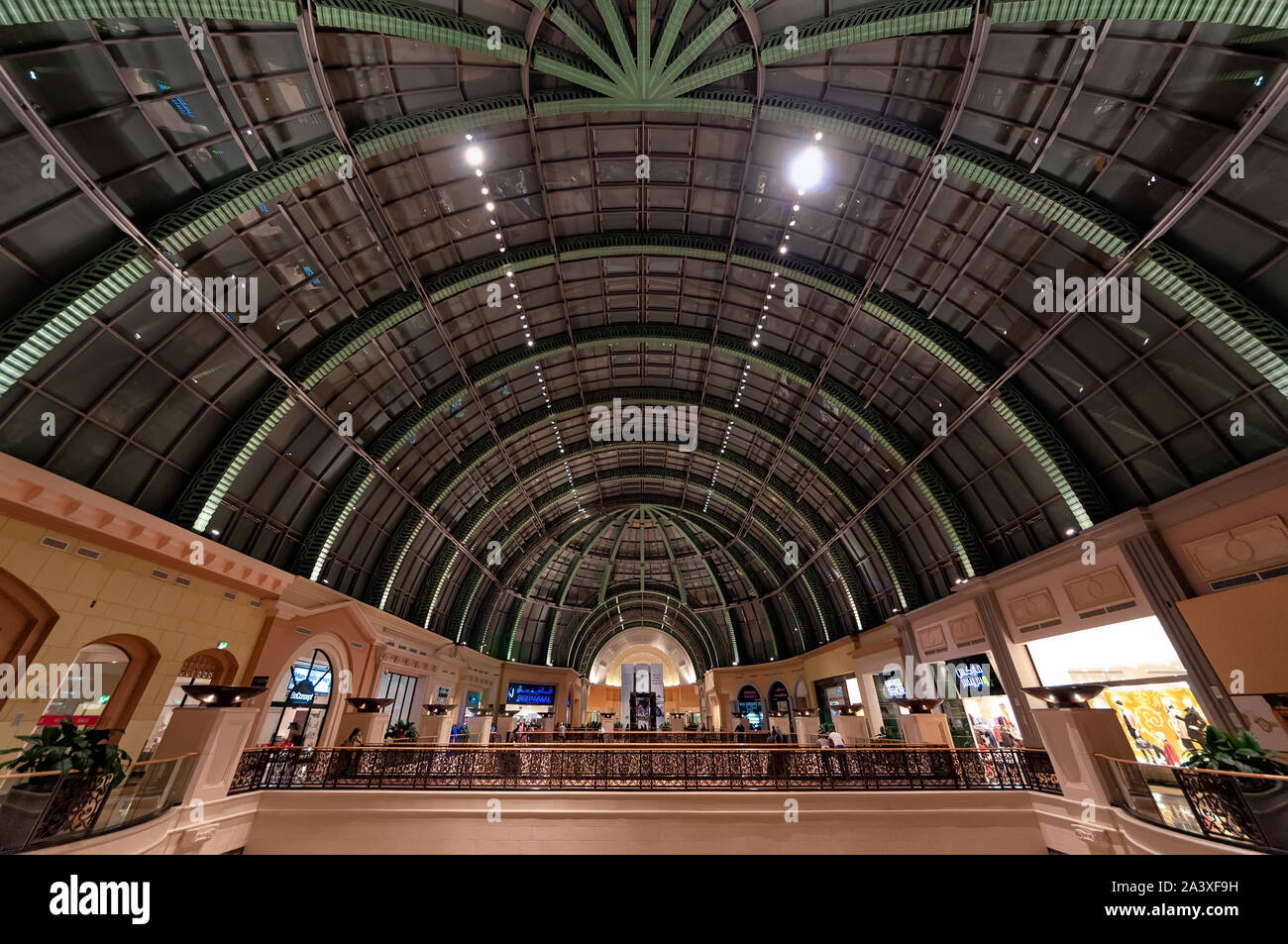 Dubai, UAE January 08, 2012 View of the roof structure of the Mall