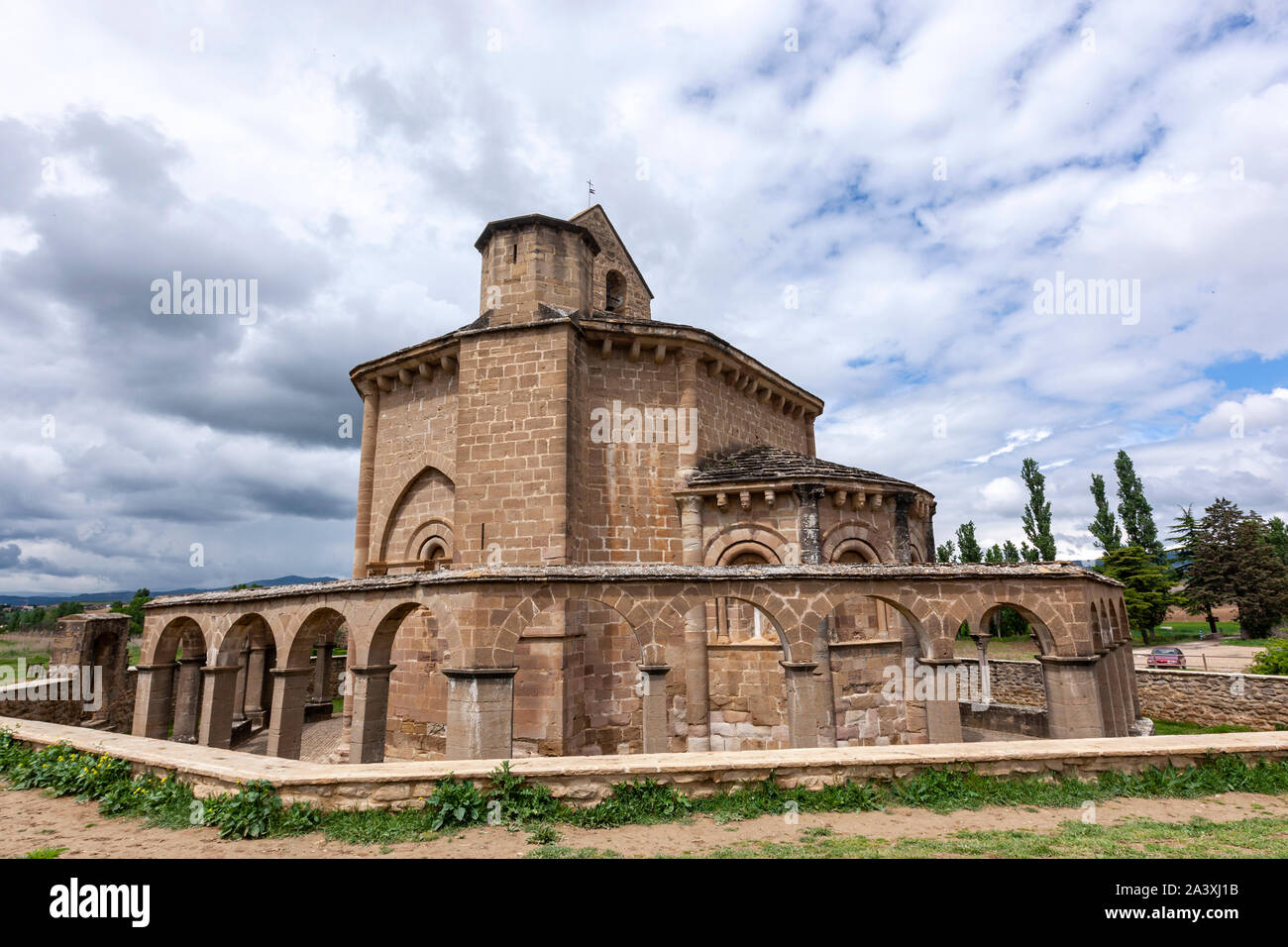 Arches with capitals surrounding Church of Saint Mary of Eunate, 12th