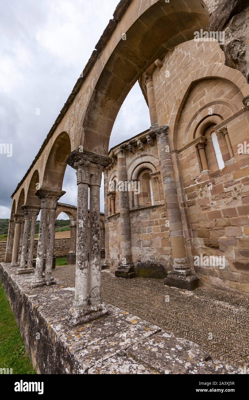 Arches with capitals surrounding Church of Saint Mary of Eunate, 12th