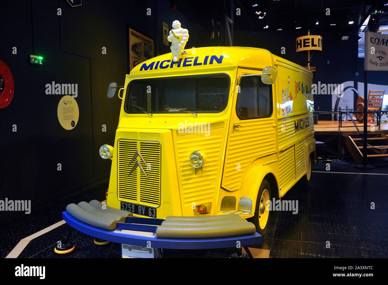 Michelin advertising truck that was reserved for animation for children in summer on the beaches Stock Photo