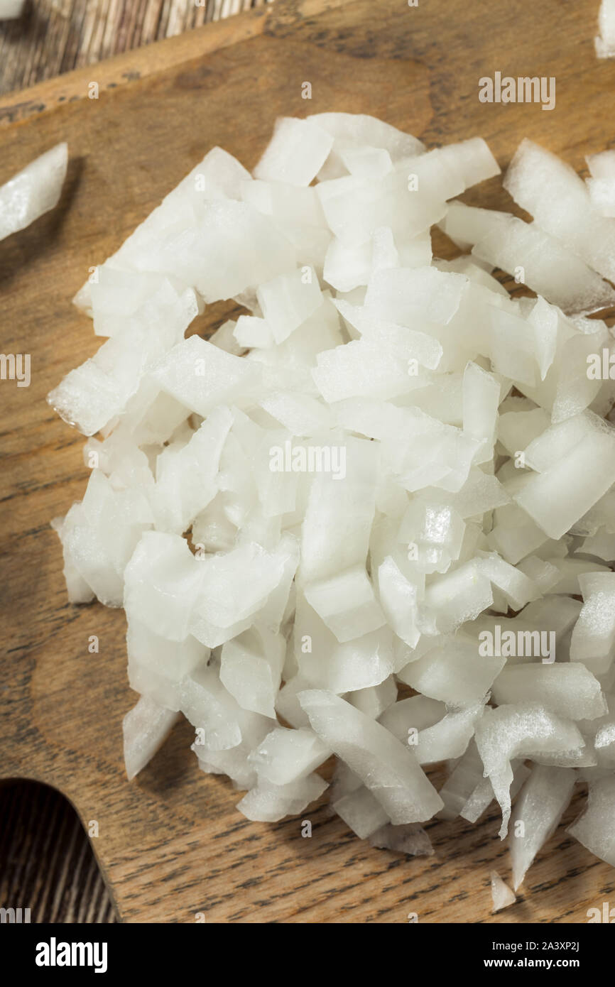 Raw Organic Diced White Onion Ready to Cook With Stock Photo Alamy