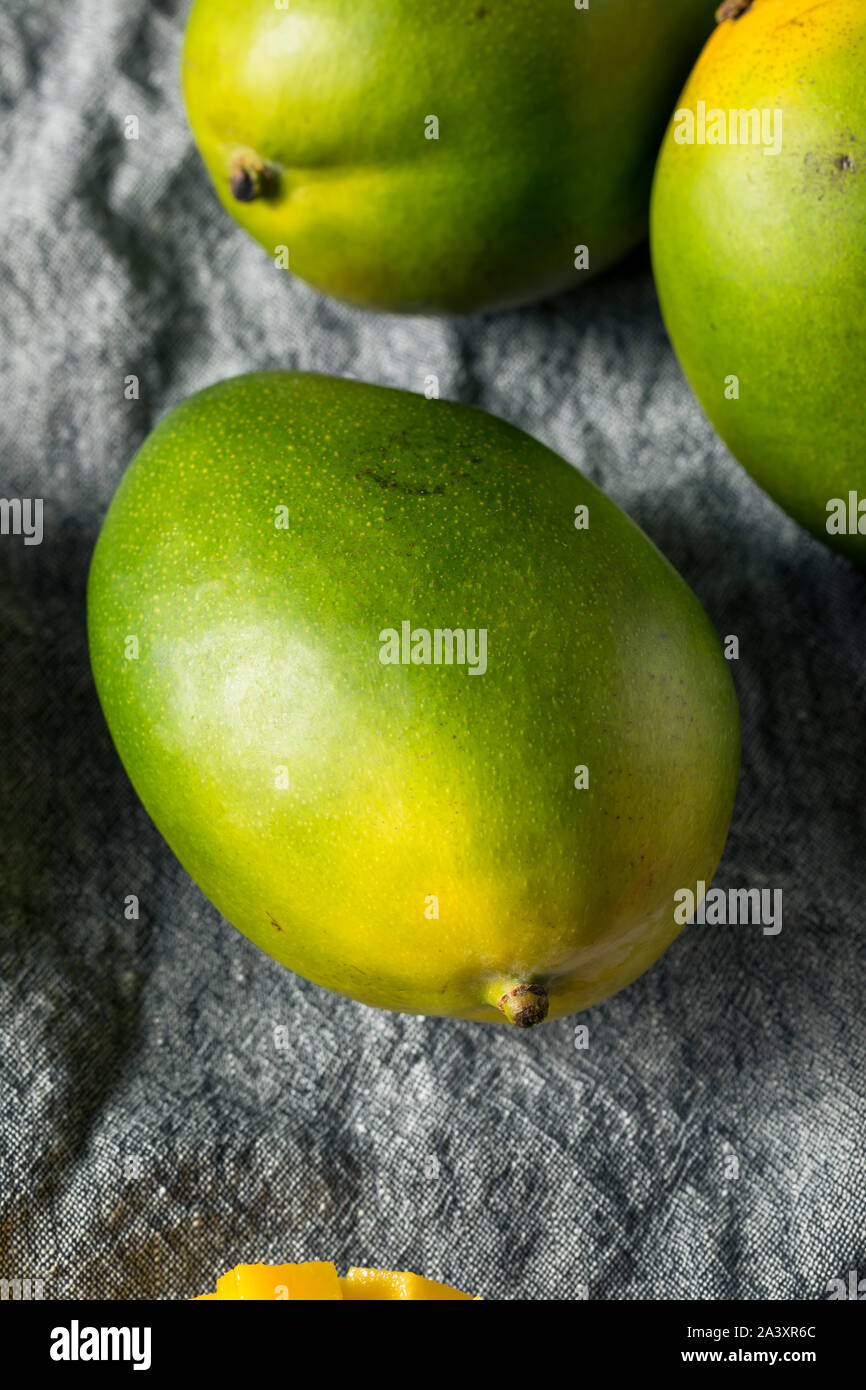 Raw Green Organic Kiett Mangoes Ready to Eat Stock Photo Alamy