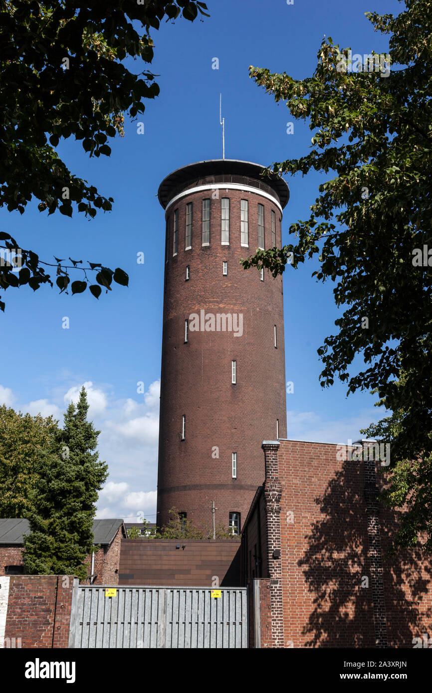 Water tower in Wesel, a landmark and technical monument Stock Photo