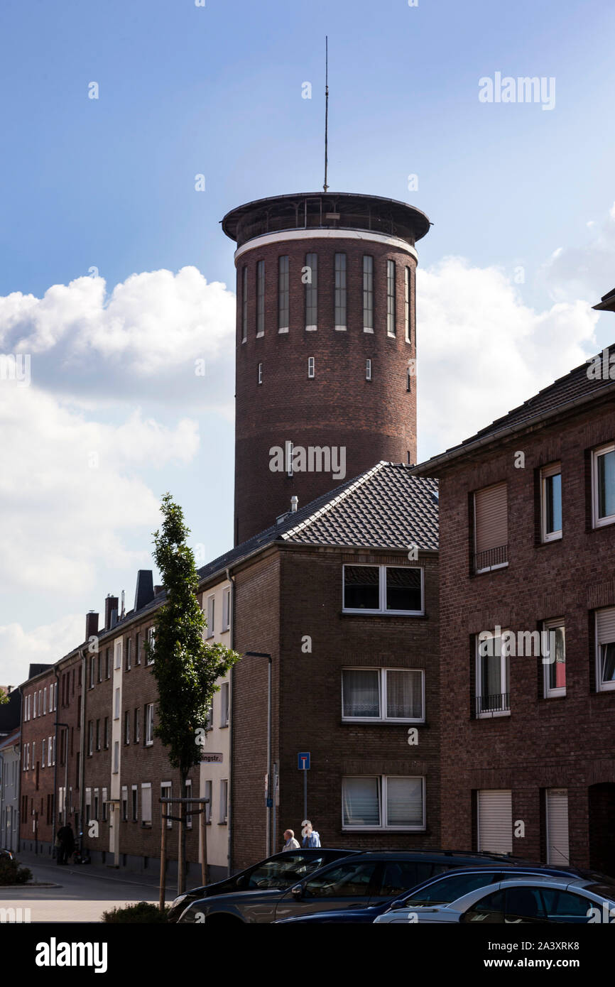 Water tower in Wesel, a landmark and technical monument Stock Photo