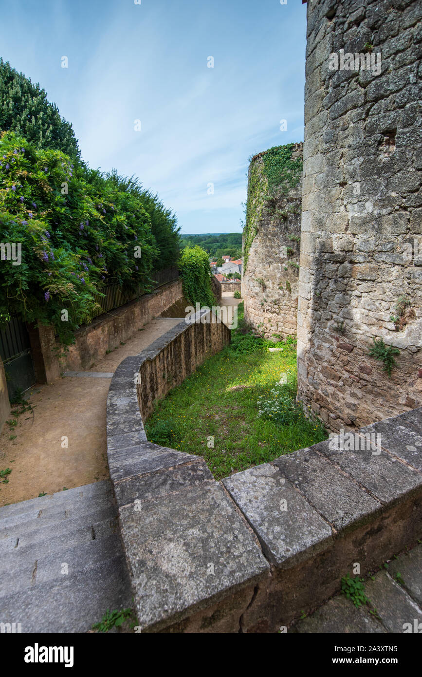 The medieval city of Parthenay in Western France Stock Photo