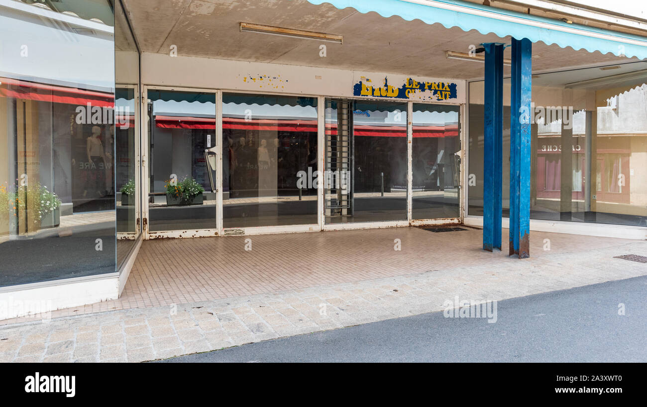 Empty retail premises in Parthenay Western France Stock Photo