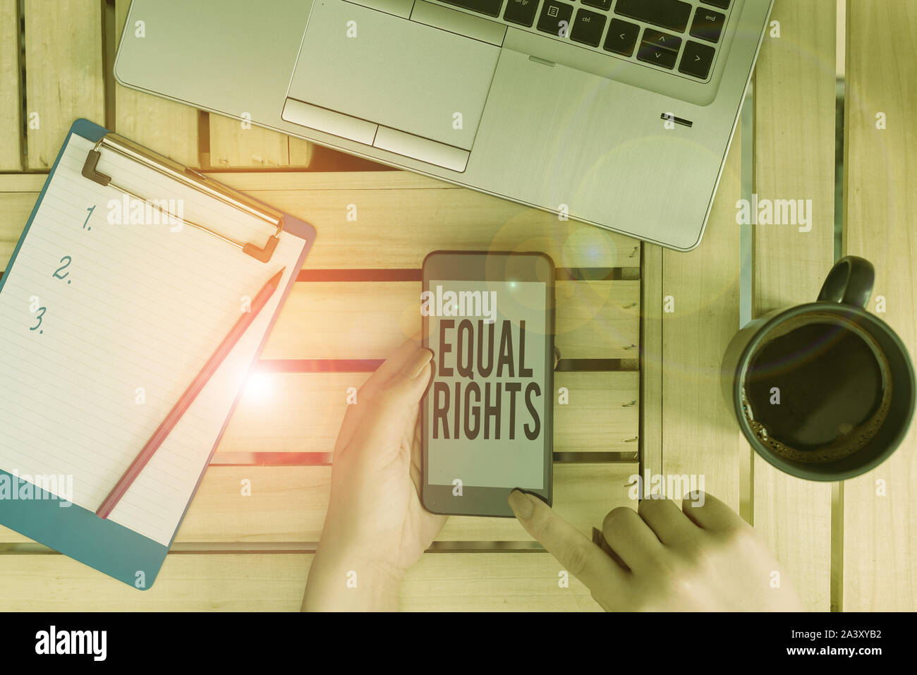Conceptual hand writing showing Equal Rights. Concept meaning Equality ...