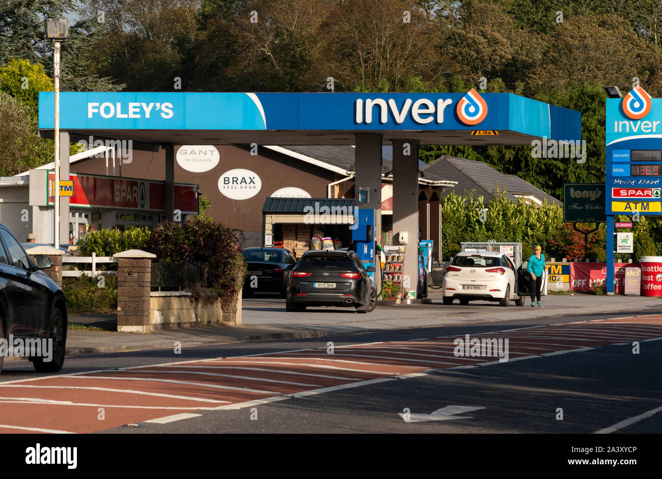 Killarney Ireland Foley's Inver service station or filling station on N72 road to Killorglin in Killarney, County Kerry, Ireland Stock Photo