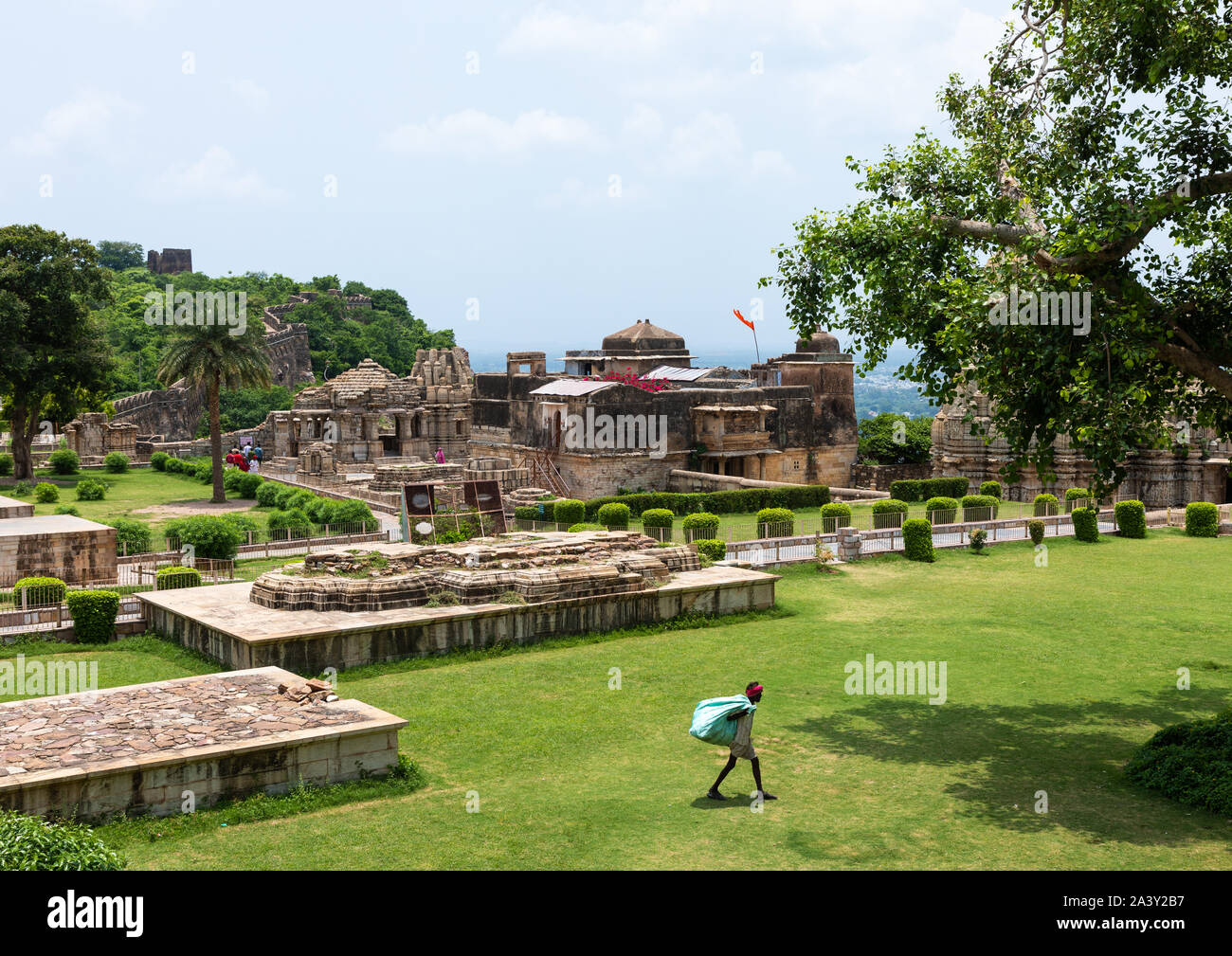 Chittor fort garden, Rajasthan, Chittorgarh, India Stock Photo