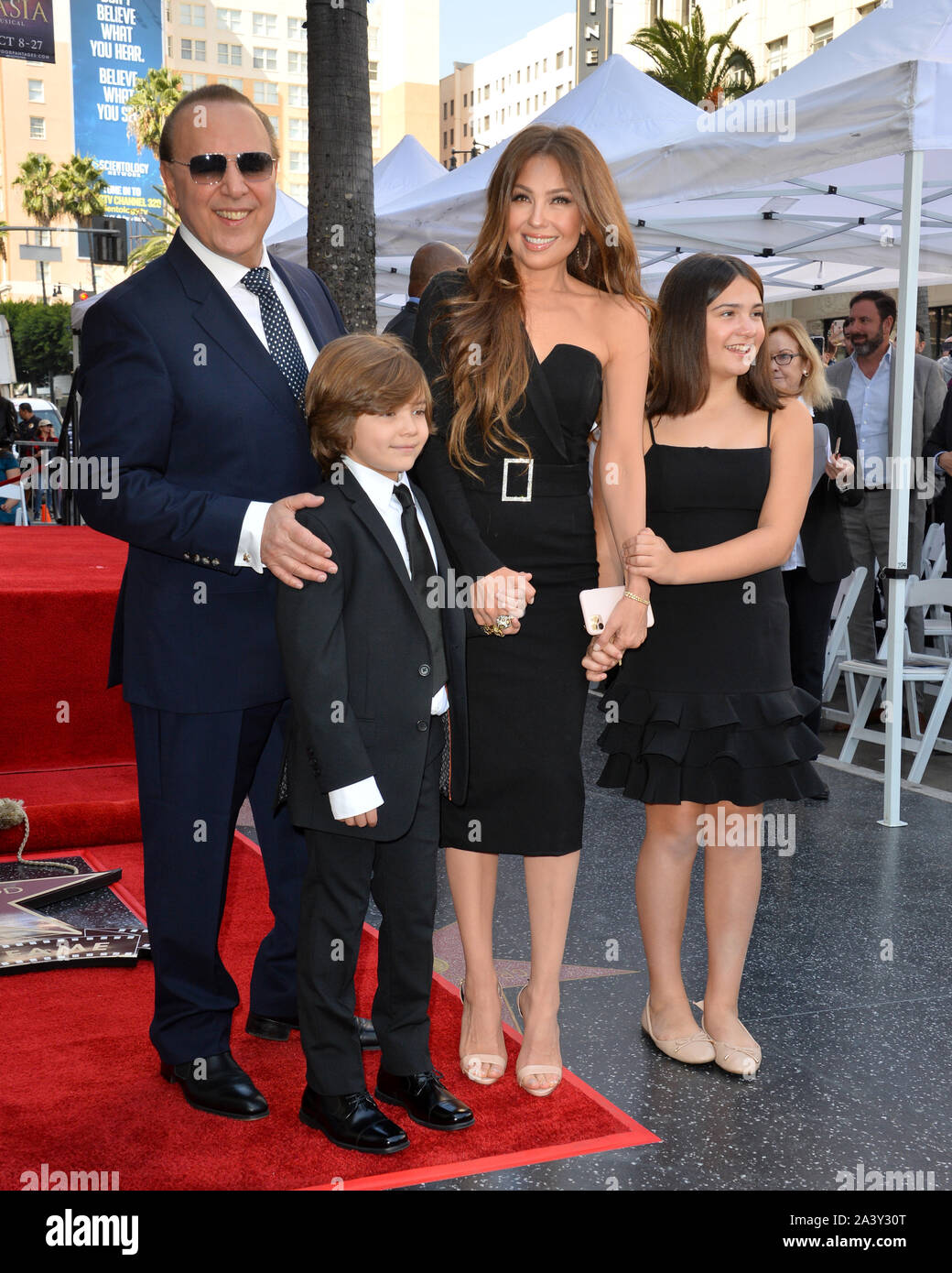 LOS ANGELES, CA. October 10, 2019: Tommy Mottola, Thalia Mottola & Family  at the Hollywood Walk of Fame Star Ceremony honoring Tommy Mottola.  Pictures: Paul Smith/Featureflash Stock Photo - Alamy