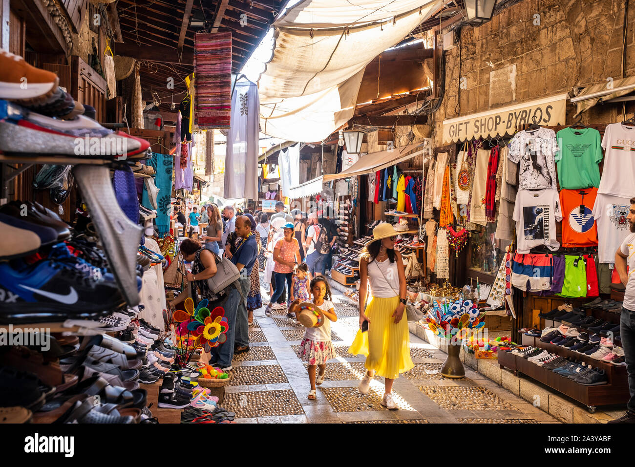 Souk with Souvenir Shops, Byblos, Lebanon Stock Photo Alamy