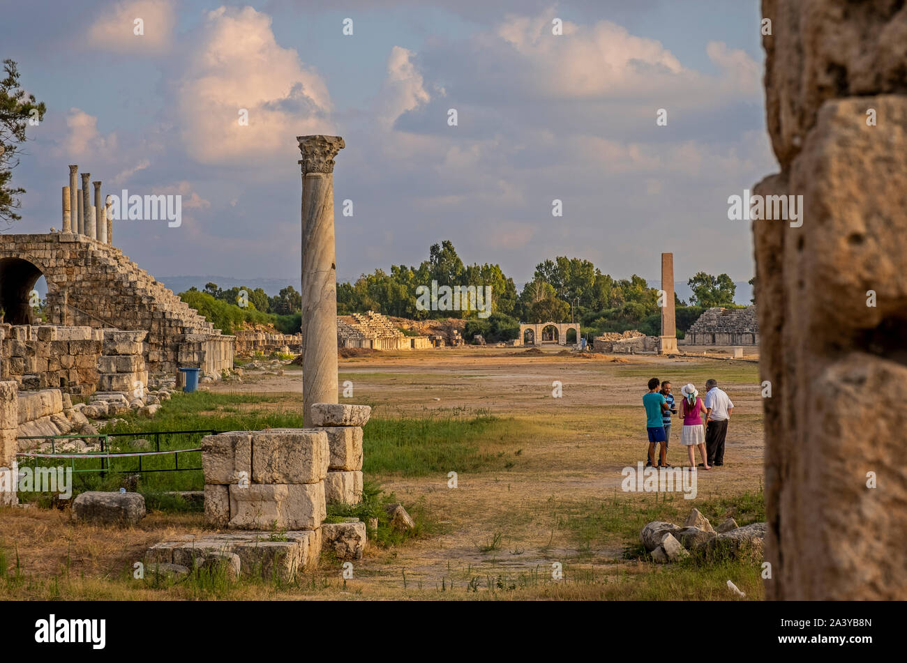 Roman hippodrome, in Al-Bass archaeological site, Tyre (Sour), Lebanon. Stock Photo