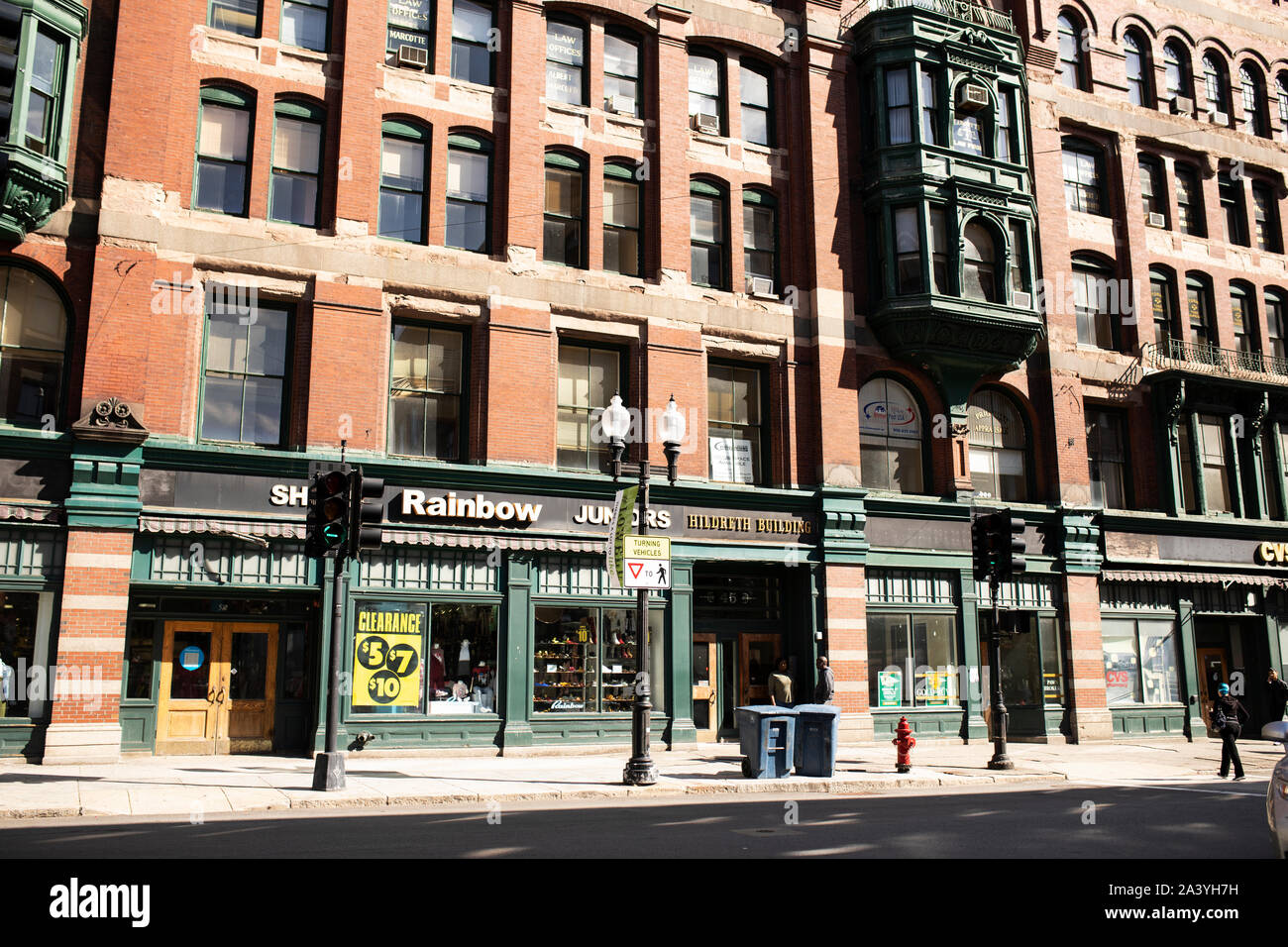 The Hildreth Building, a historic commercial structure at 45 Merrimack