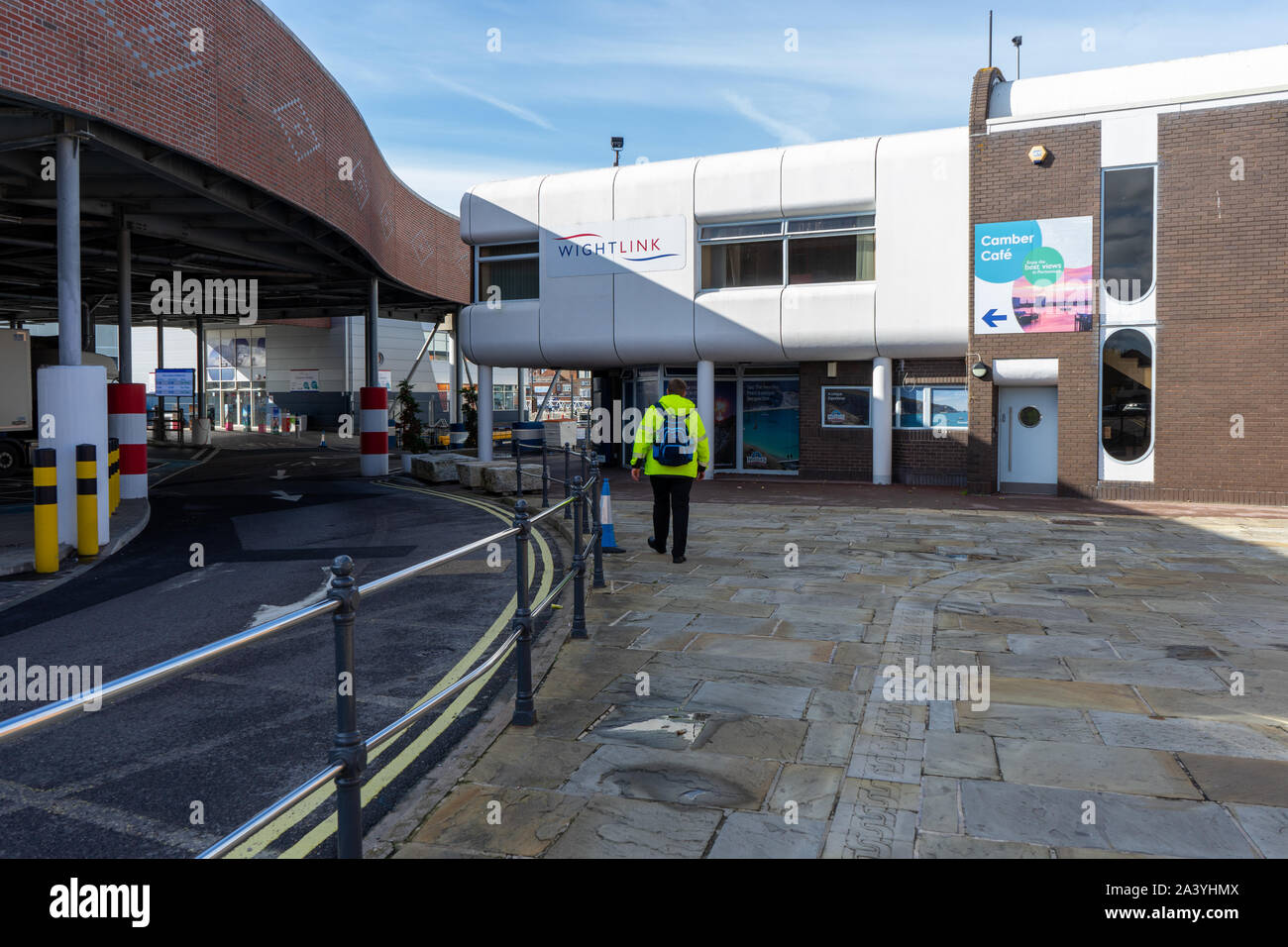 The entrance to the Wightlink car ferry terminal in old Portsmouth