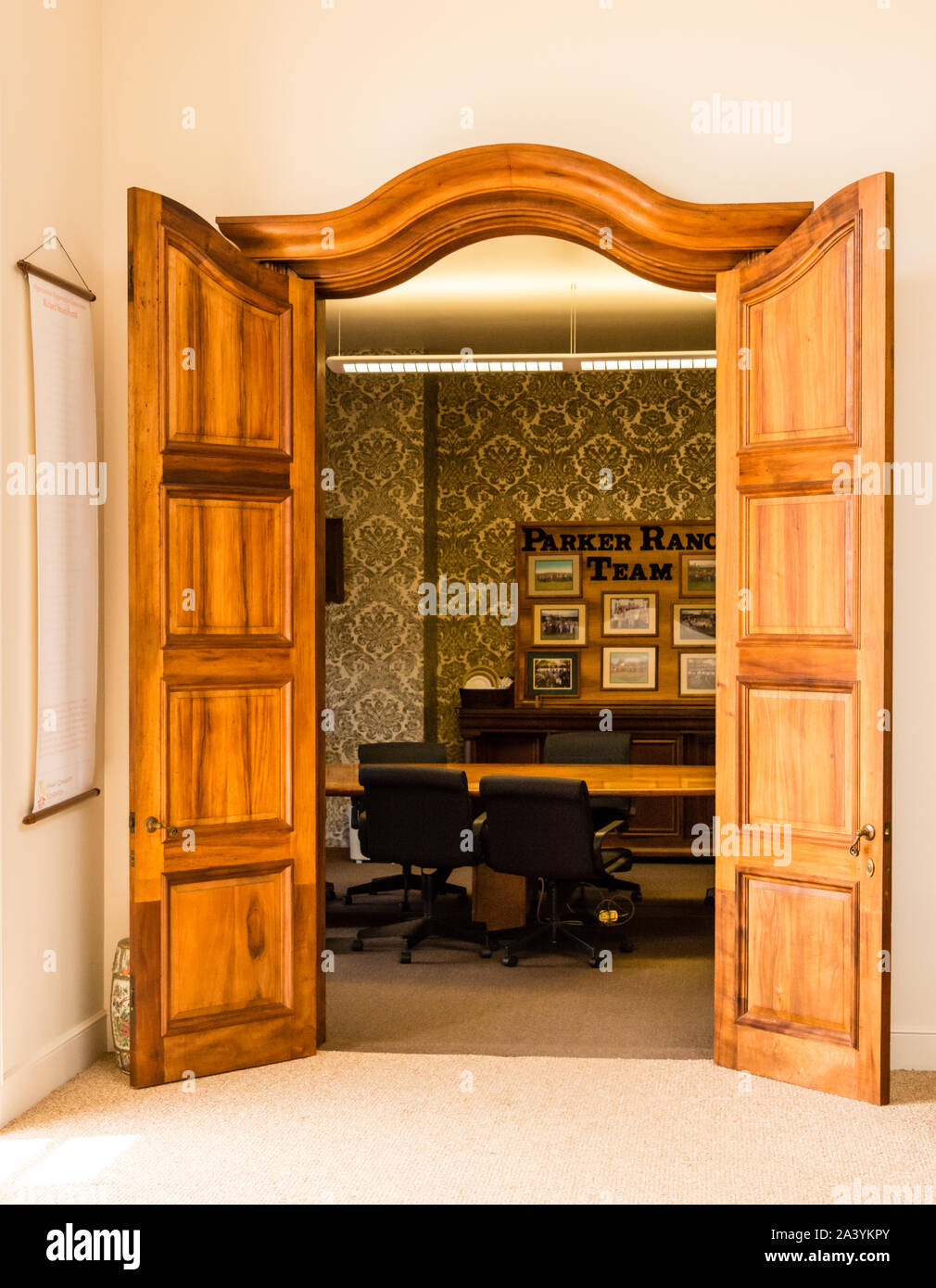 Hawai‘i, the Big Island, Kamuela, Parker Ranch, Puuopelu Conference Room Stock Photo