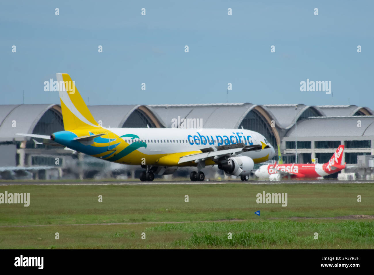 Cebu Pacific, A320 Neo, Landing at, Cebu Mactan Airport Stock Photo