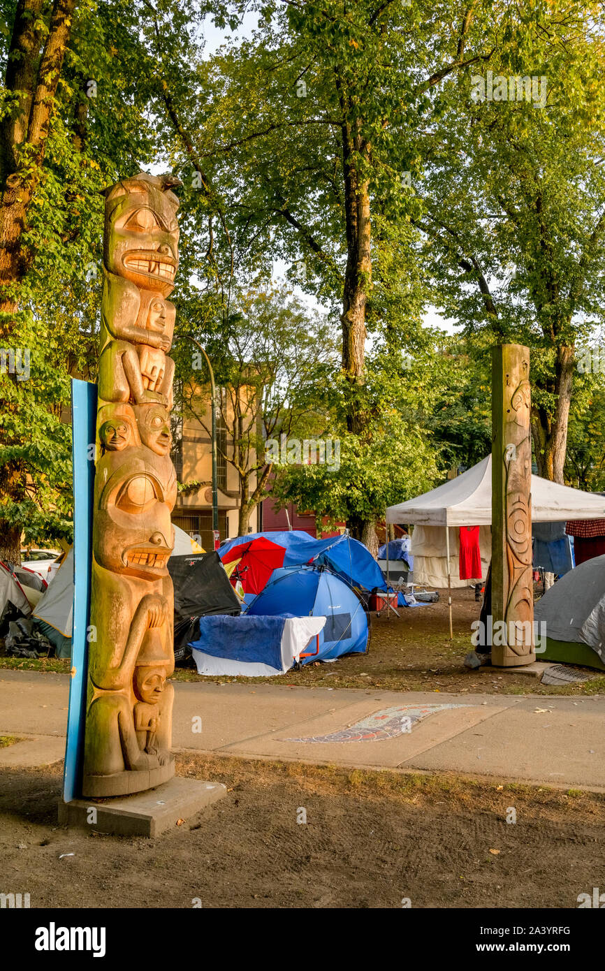 Homeless Tent City Oppenheimer Park Downtown Eastside Vancouver British Columbia Canada Stock Photo Alamy