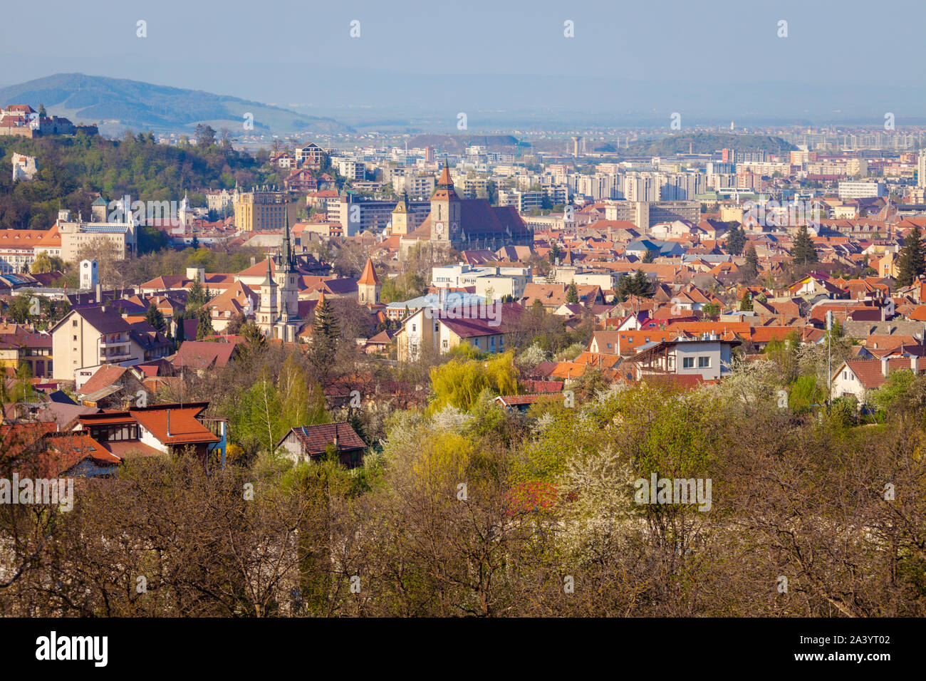 Cityscape of Brasov, Romania Stock Photo