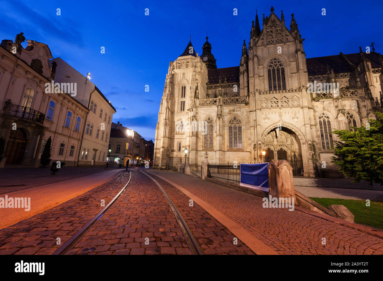 St. Elisabeth Cathedral at sunset in Kosice, Slovakia Stock Photo