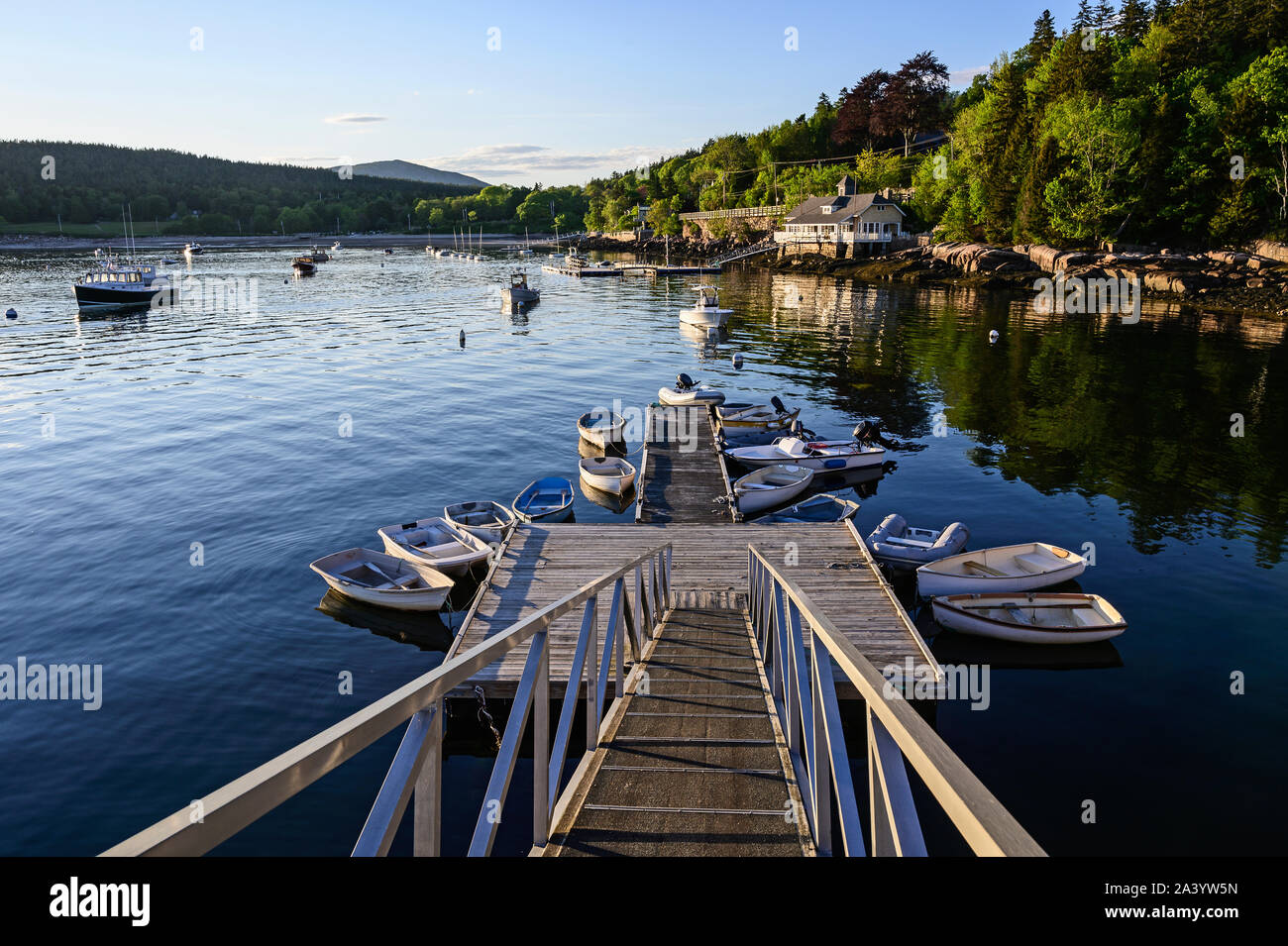 Jetty on Seal Harbor, Acadia National Park, Mount Desert Island, USA
