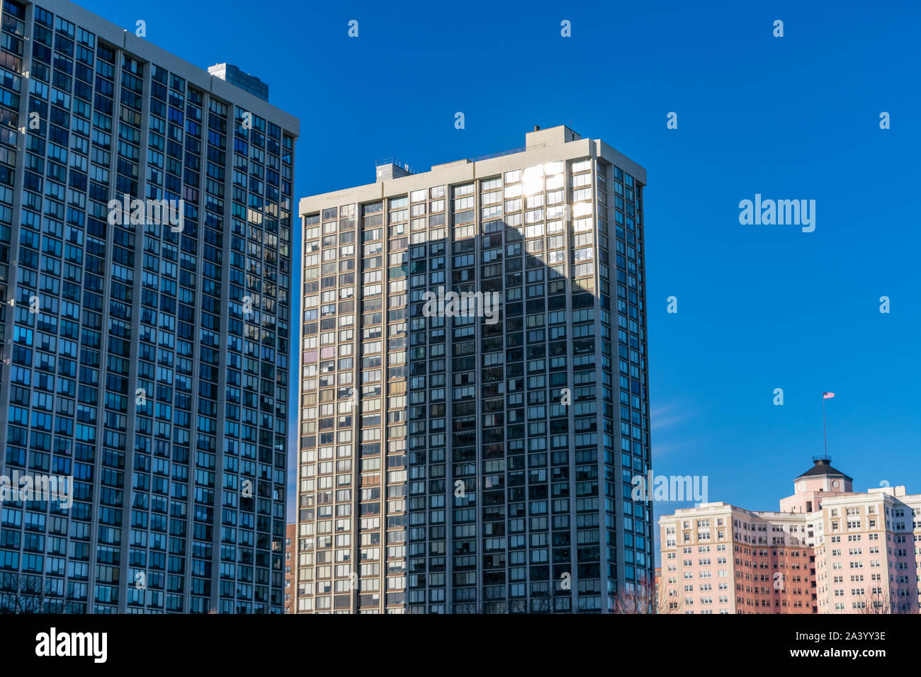 Residential High Rise Buildings in Edgewater Chicago Stock Photo