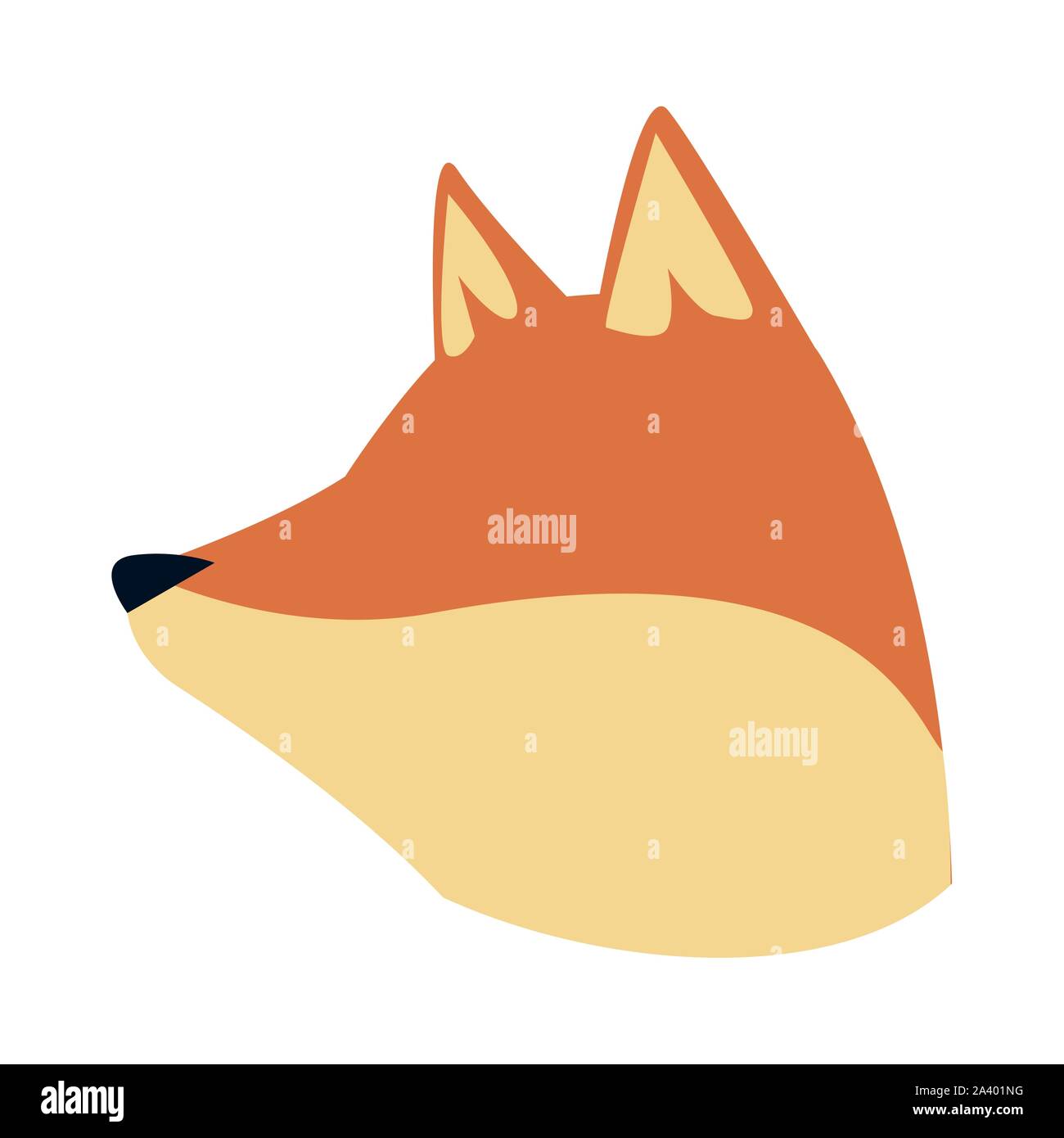 Cartoon Fox Head Icon Flat Design Stock Vector Image Art Alamy