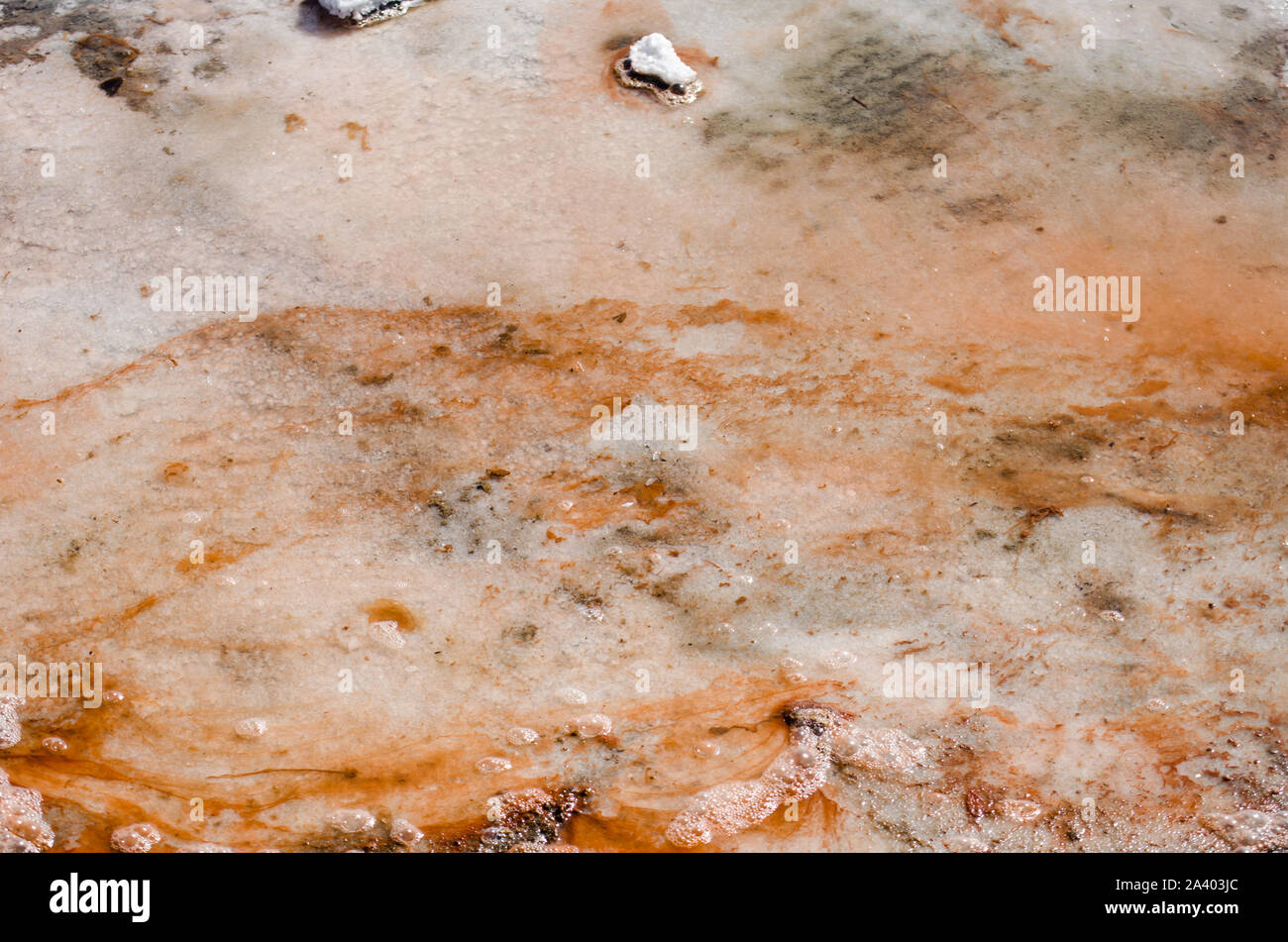 Red sea of Galerazamba, where a kind of algae turns the salt lakes pink Stock Photo