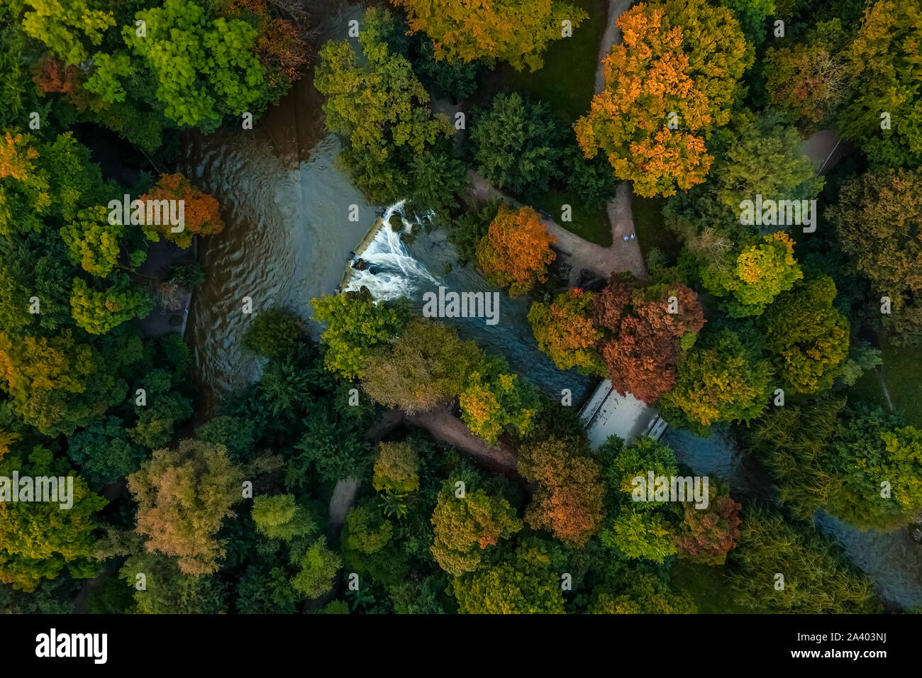 Drone flight over city park hi-res stock photography and images - Alamy