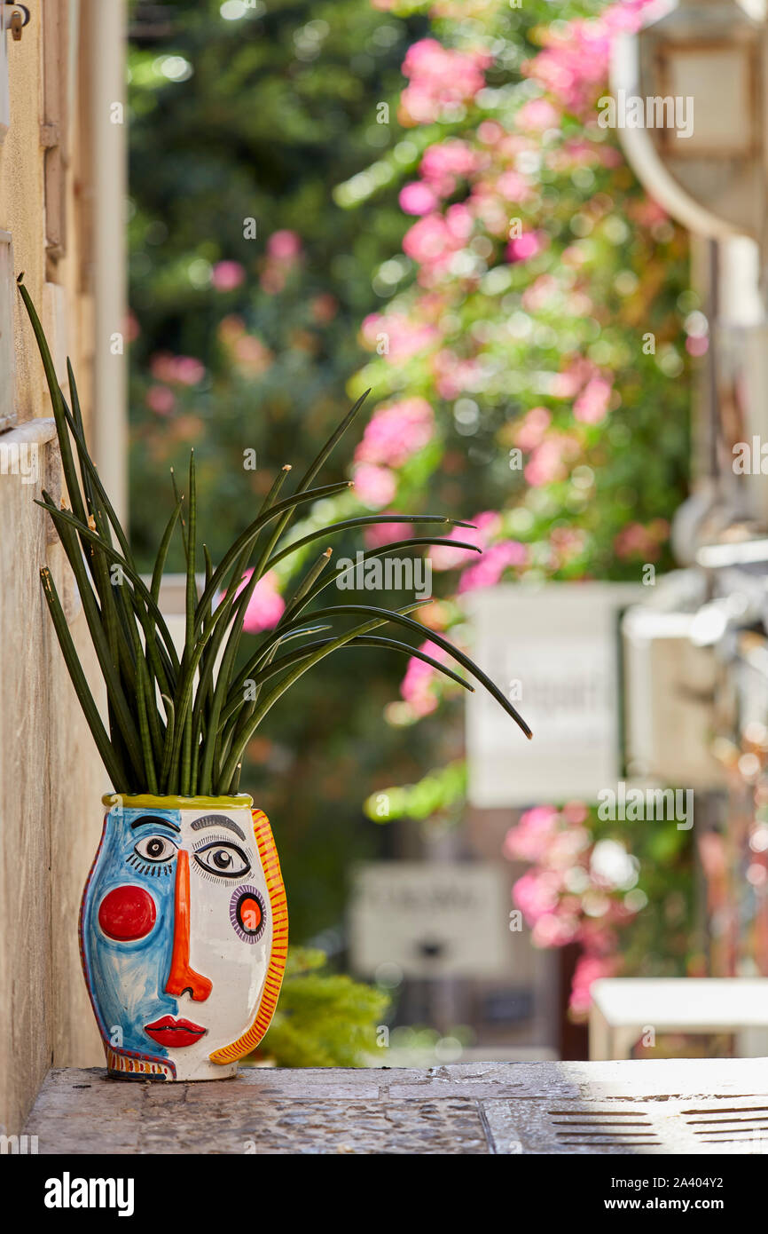 Street scene in Taormina Sicily Stock Photo