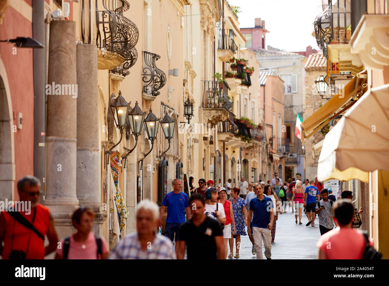 Streets scenes in Taormina, Sicily Stock Photo