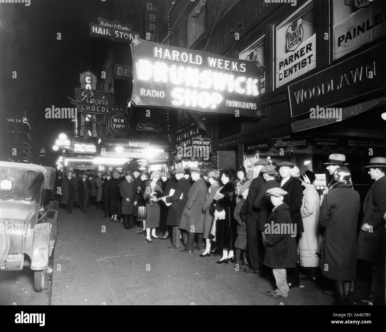 Opening Night at Columbia Theatre Seattle USA of THE PHANTOM OF THE OPERA 1925 director Rupert Julian novel Gaston Leroux Silent movie Universal Pictures Stock Photo