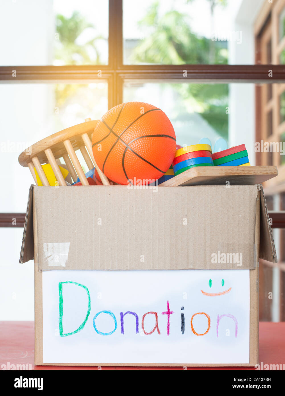 Toy donation box to deliver these items to those who are lacking or