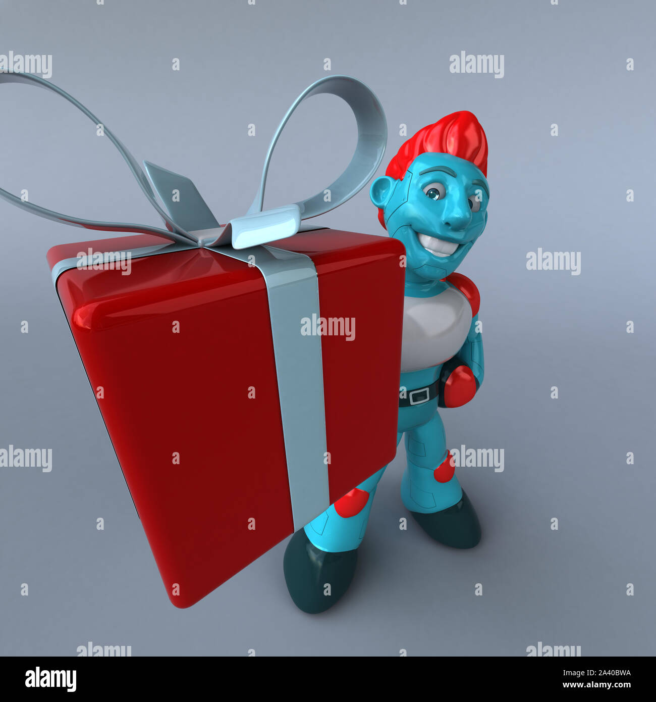 Red Robot - 3D Illustration Stock Photo - Alamy