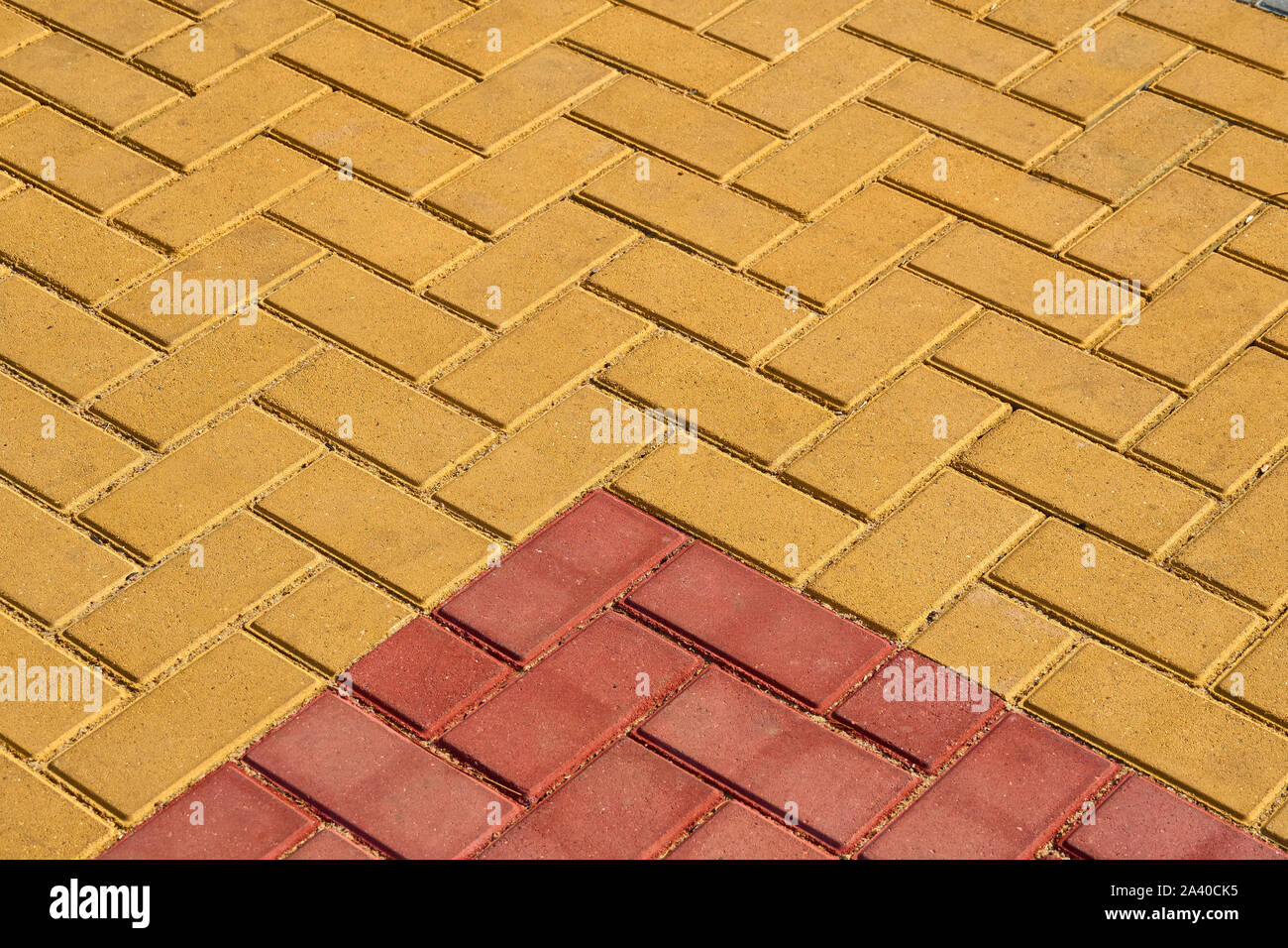 yellow and red brown paving tile for background or texture Stock Photo ...