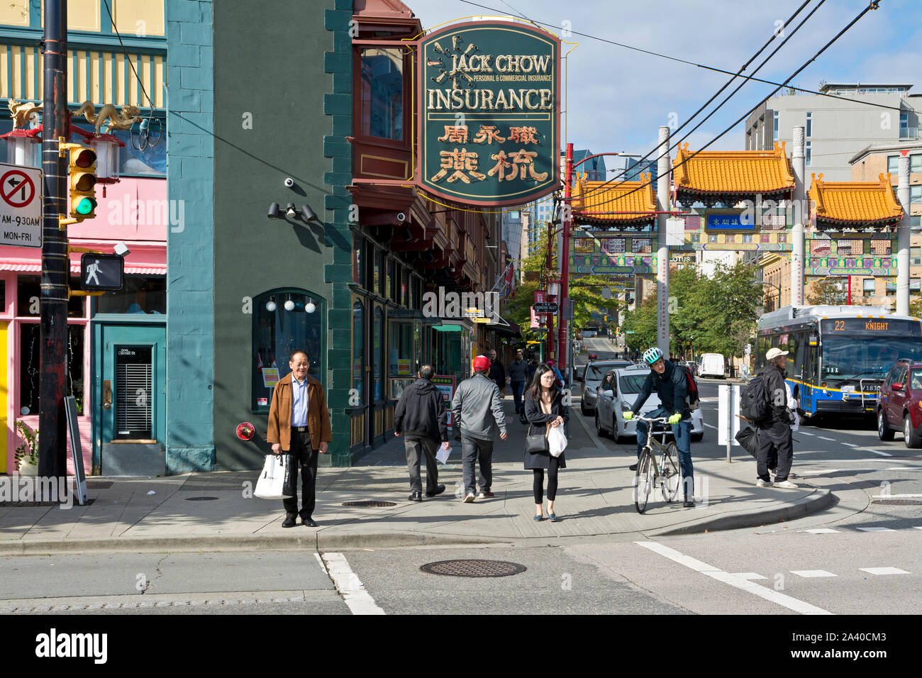 Vancouver BC Chinatown in the Autumn 2019. Street scene is Chinatown, Vancouver Canada. Stock Photo