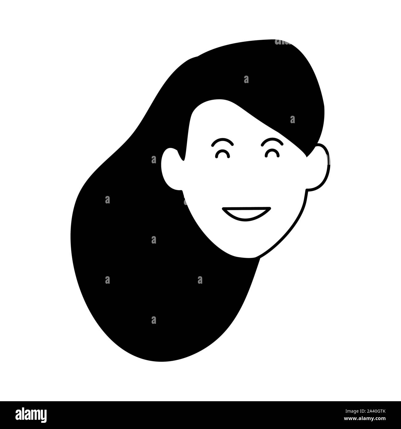 Cartoon woman with long hair design Stock Vector